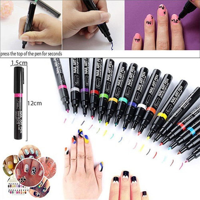 Nail Art Design 3D DIY Nail Art Pen Painting Design Tool Drawing For UV Gel  Manicure - AliExpress